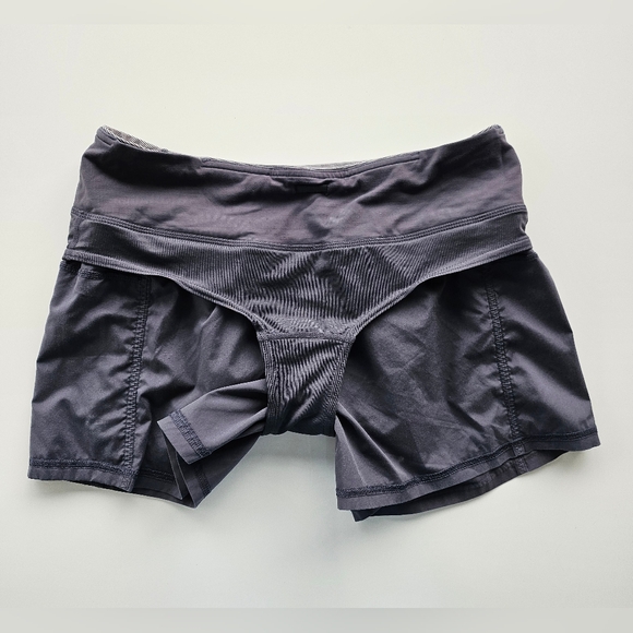 Lululemon All Sport Short Gray Coal / Coal Wee Stripe Size 4 Jogging Training - Picture 9 of 14